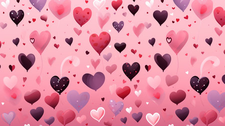 Valentine's day background with hearts. Vector Illustration.の素材
