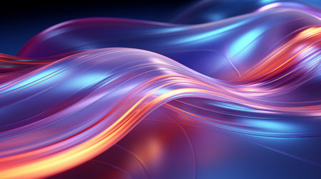 abstract background with smooth lines in blue and orange colors, 3d renderの素材