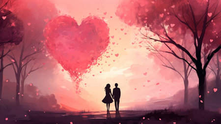 Romantic couple in love. Couple in love. Vector illustrationの素材
