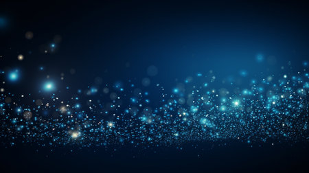 Abstract blue background with glittering stars and bokeh. Vector illustration.の素材