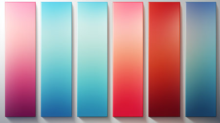 Set of colorful vertical banners. Vector illustration. Gradient colors.の素材