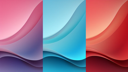 Set of colorful wavy backgrounds. Vector illustration for your design.の素材