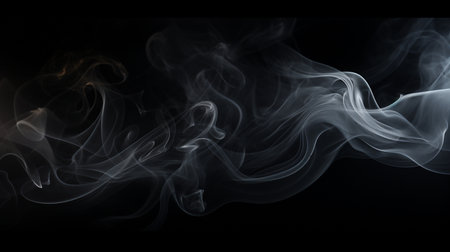 Abstract smoke moves on a black background. Design element. Abstract texture.の素材