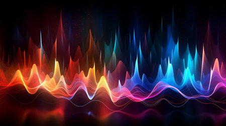abstract colorful background with glowing lines and bokeh effect.の素材