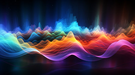 abstract colorful wave background with lighting effect, vector eps10の素材