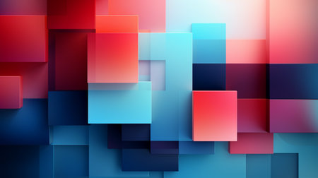 Colorful squares background. Abstract geometric pattern with 3d effect. Vector illustrationの素材
