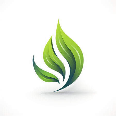 Abstract green leaf icon. Vector design element for your business company.の素材