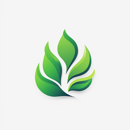 Ecology icon with green leaf on white background. Vector illustration.の素材