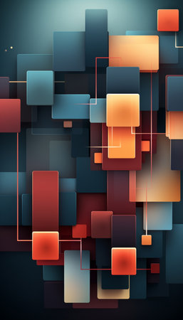 Abstract geometric background with overlapping squares. Vector illustration for your design.の素材