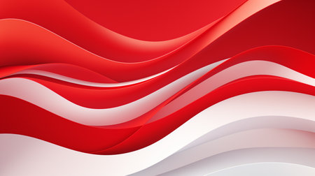 Red and white wavy background. Vector illustration. Eps 10.の素材
