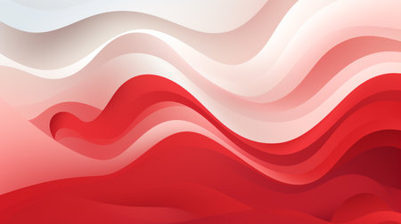 Abstract red and white background with wavy lines. Vector illustration.の素材