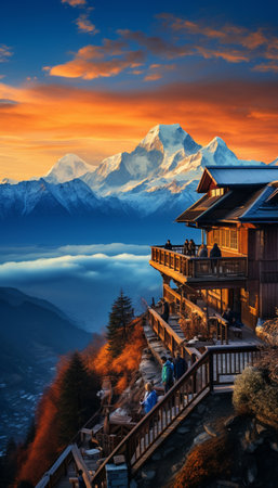 Beautiful view of the Himalayas, Annapurna Circuit, Nepalの素材