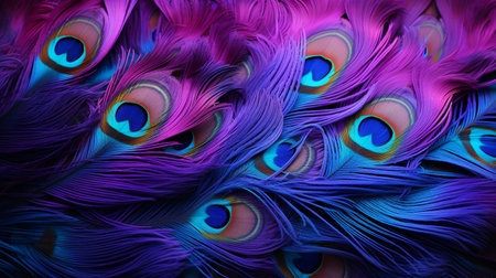 Peacock feathers. Multicolored background. 3D renderingの素材