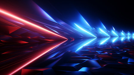 3d rendering of abstract background with neon lights. Futuristic shapeの素材