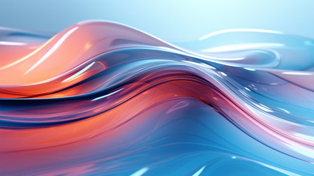 3d rendering of abstract wavy liquid background with some smooth lines in itの素材