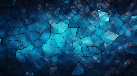 abstract blue cracked wall texture background. 3d render illustration.の素材