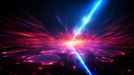3d render, abstract background, laser beam, cyberpunk style, 80sの素材