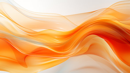 abstract orange background with smooth lines, futuristic wavy vector illustrationの素材