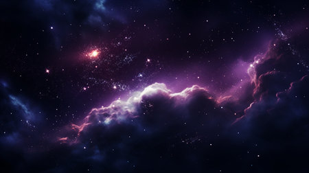 Night sky with stars and nebula as abstract background. Space backgroundの素材