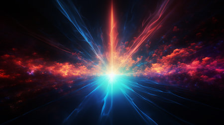 Fractal 3D Illustration of an abstract background with lightsの素材