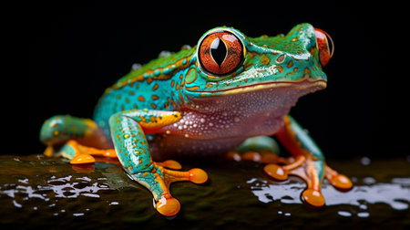 Red-eyed tree frog (Litoria caerulea)の素材