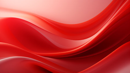 Red abstract background with smooth lines in it. 3d render illustrationの素材
