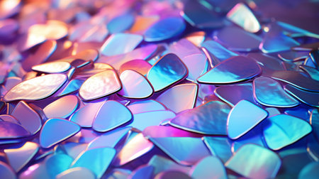 abstract background of blue and pink glass pieces in the shape of a heartの素材