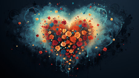 Valentine's day background with heart and space for your textの素材