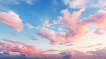 Blue sky background with tiny clouds, 3d illustration of natural backgroundの素材