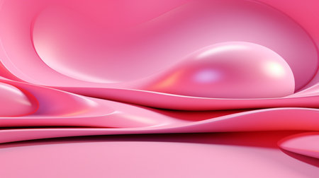 3d render of abstract pink background with some smooth folds in itの素材