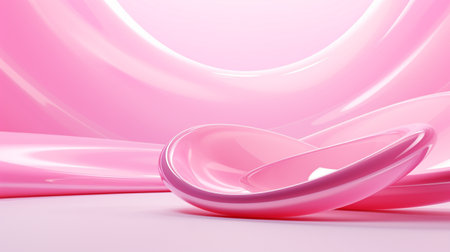 Abstract pink background with curve lines. 3d rendering. Computer digital drawing.の素材