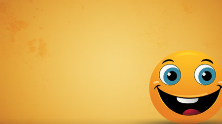 Smiley face on orange background. Vector illustration. Eps 10.の素材