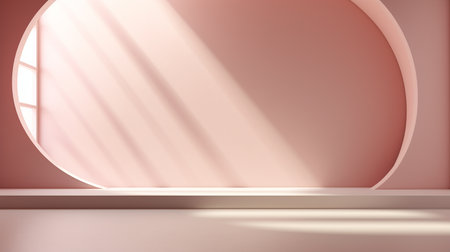 Empty room with window and shadow, 3d rendering. Computer digital drawing.の素材