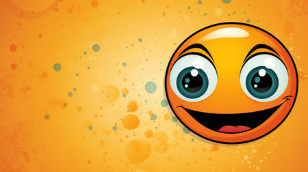 Smiley face on orange background. Vector illustration. Eps 10.の素材
