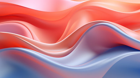 abstract background with smooth wavy lines in red and blue colorsの素材