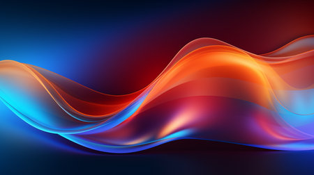 abstract blue and red waves on black background. Vector illustration.の素材