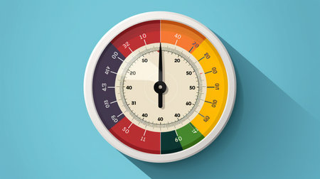 Thermometer in flat style with long shadow. Vector illustration.の素材