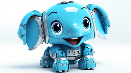 Cartoon character of robot with a funny expression, 3d renderingの素材
