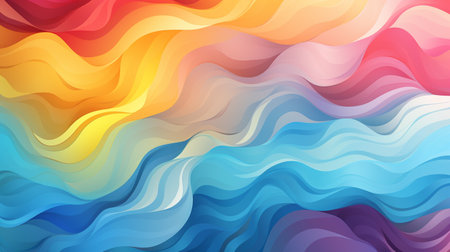 Abstract wavy background. Vector illustration. Colorful gradient waves.の素材