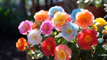 Colorful roses in the garden. Colorful roses in the garden.の素材