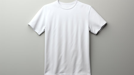 Blank white t-shirt mockup, front view. 3d renderingの素材