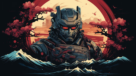 Space alien in the sea. Vector illustration of a fantastic alien.の素材