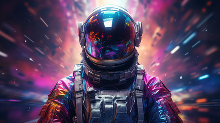 Astronaut in spacesuit and helmet. 3d rendering.の素材