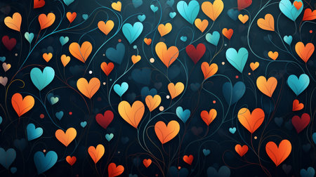 Valentine's day abstract background with hearts. Vector illustration.の素材