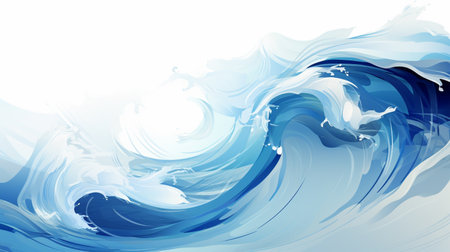 abstract blue background with smooth lines and waves, vector illustration.の素材