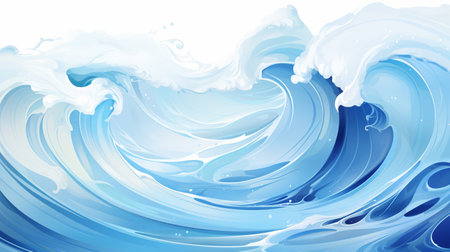 Abstract blue background with splashes of paint. Vector Illustration.の素材