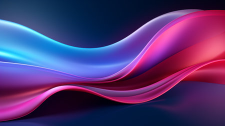 abstract background with smooth wavy lines in blue and pink colorsの素材