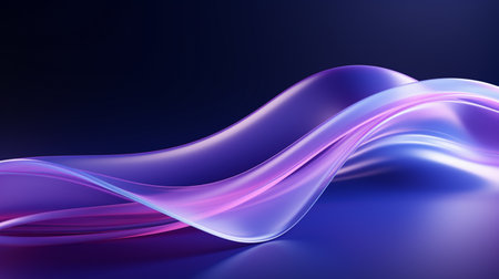 abstract background with purple wavy lines, 3d render illustrationの素材