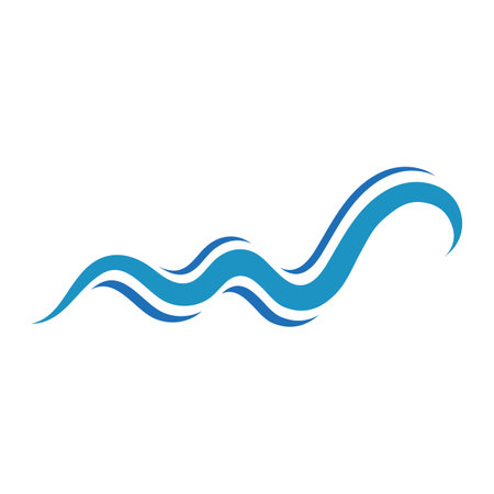 Wave logo. Graphic symbols of ocean or flowing sea water stylized for business identity vector. Illustration water wave logo for business emblem companyのイラスト素材