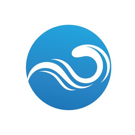 Wave logo. Graphic symbols of ocean or flowing sea water stylized for business identity vector. Illustration water wave logo for business emblem companyのイラスト素材